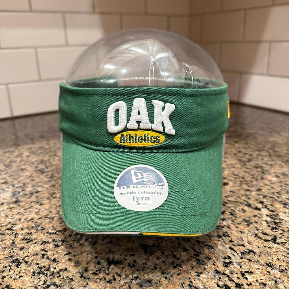 Vtg Y2K Oakland Athletics New Era Lyra Mondo Collection Visor Green Deadstock